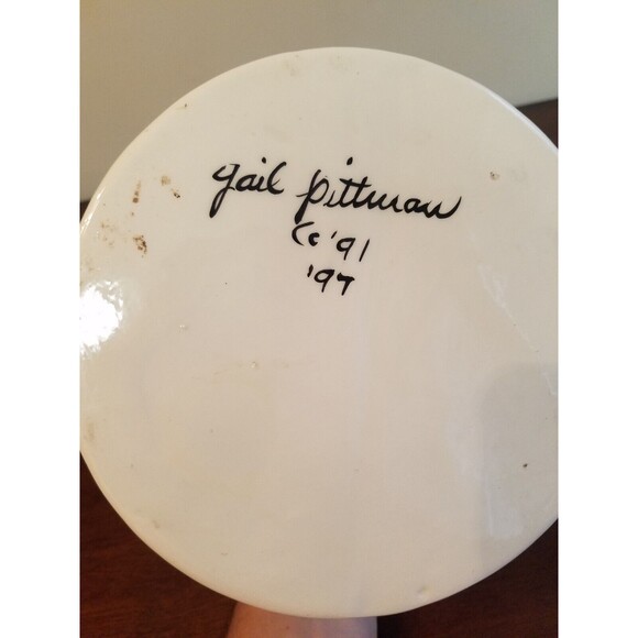 RARE HANDMADE 3WICK CANDLE HOLDER Xmas HOUSE by Gail Pittman Pottery 1991 - Picture 6 of 8